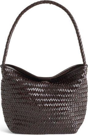 Madewell The Handwoven Leather Shoulder Bag in Coffee Bean at Nordstrom