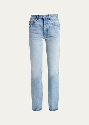Saint Laurent Mid-Rise Relaxed Straight-Leg Jeans