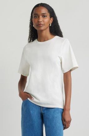 Nordstrom Relaxed Fit Pima Cotton Crewneck T-Shirt in Ivory Tofu at Nordstrom Rack, Size Large