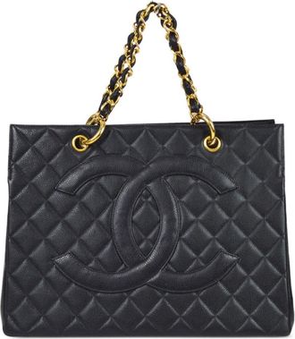 Chanel 1997 CC patch chain tote bag - women - Caviar Leather - One Size - Black