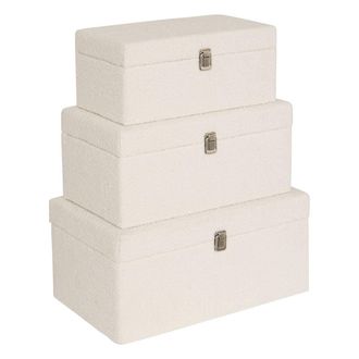 Atmosphera Baule Carlie Bianco 54x26cm - Atmosphera Cr&eacute;ateur DInt&eacute;rieur