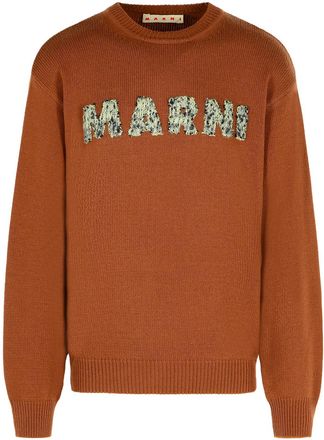 Marni Brauner Marni-Pullover aus Schurwolle