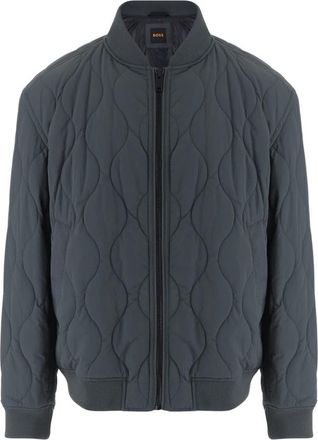 HUGO BOSS Nylon Jas Met Doorgestikt Patroon - Heren - Bomber jackets - Groen - 2XL - Nylon - Jassen