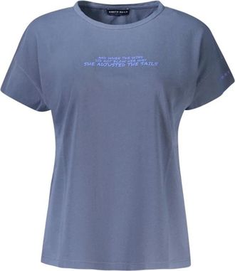 North Sails Tops, Dames, Blauw, XS, Katoen, Blauw Katoen Embossed Logo T-Shirt