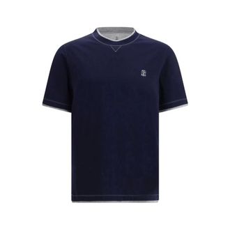Brunello Cucinelli Hombre, Camisetas, Azul, Talla: 2XL