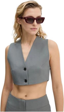 Nanushka Suree Vest - Dames - Bodywarmers - Grijs - XS - Leer - Jassen