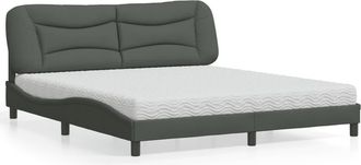 vidaXL Vidaxl - Cama Con Colch&oacute;n De Tela Gris Oscuro 180x200 Cm