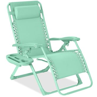 Best Choice Products Monochromatic Zero Gravity Chair, Folding Patio Recliner w/Side Tray, Headrest