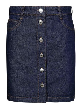 Maison Kitsun&eacute; Buttoned Denim Mini Skirt