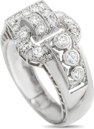 Luxury Bazaar Platinum 0.45ct Diamond Art Deco Ring MF17-043026