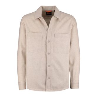 HUGO BOSS Heren, Overhemden, Beige, Maat: XL Wol