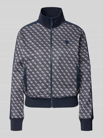 Guess Sweatjacke mit Stehkragen Modell MAYA in Blau, Gr&ouml;&szlig;e L