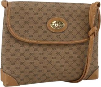 Gucci Pre-owned Vintage Schoudertas - Dames - Vintage Schoudertas - Beige - ONE Size - Leer - Vintage