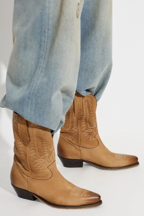 Golden Goose Leather Heeled Ankle Boots Debbie, Womens, Brown