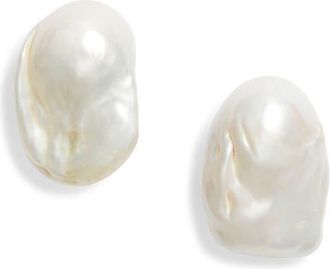 Kenneth Jay Lane Faux Pearl Stud Earrings in Gold at Nordstrom