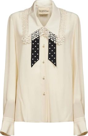 Valentino Dames, Blouses & Shirts, Beige, Maat: M Zijde