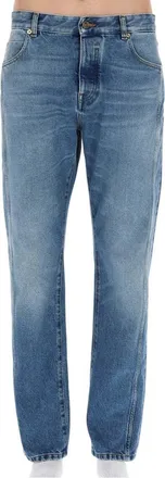 Balmain Blue Mid Rise Jeans