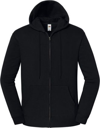 Fruit Of The Loom Fruit of the Loom Heren Iconic Premium Sweat Jacket met capuchon (Zwart)