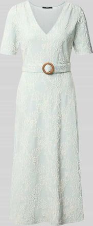 Zero Midikleid mit V-Ausschnitt und G&uuml;rtel in Hellblau, Gr&ouml;&szlig;e 34