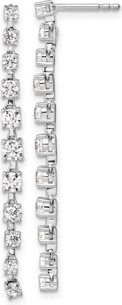 Diamond2Deal 14k White Gold 1.3 ct Lab Grown Diamond Dangle Earrings VS Clarity, D-E Color
