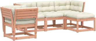 vidaXL Juego De Muebles Jard&iacute;n 5 Pzas Y Cojines Madera Abeto Douglas Vidaxl