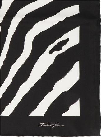 Dolce & Gabbana Silk Animalier Print Scarf - Black