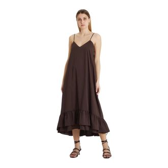 Erika Cavallini Semi Couture Maxi jurken - Dames - Maxi kleedjes - Bruin - S - Katoen - Kleedjes