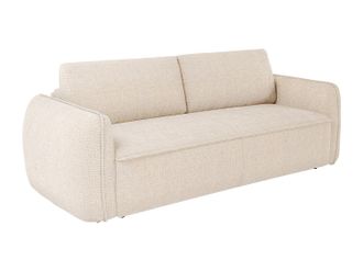 Vente-Unique Sof&aacute; de 3 plazas convertible expr&eacute;s en chenilla beige - Cama 140 cm - Colch&oacute;n 16 cm SELIVO de Maison C&eacute;phy