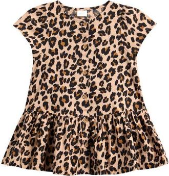 Next Kids Leopard Print Cotton Dress in Brown Multi at Nordstrom, Size 1.5-2Y