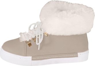 Generic Womens Winter Boots - Lace Up Warm Fuzzy Casual Ankle Booties, Platform Outdoor Shoes for Cold Weather(Light Gray,7.5)