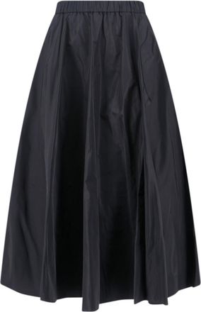 Aspesi Black Elastic Waistband Midi Skirt