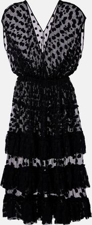 Dries Van Noten Polka-dot cotton-blend tiered midi dress