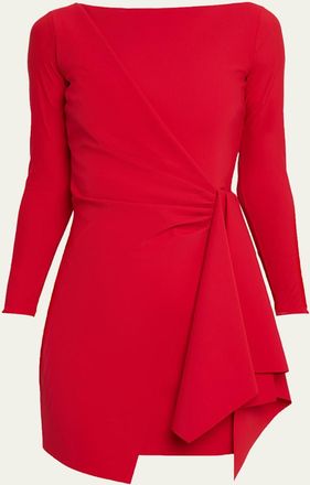 La Petite Robe Di Chiara Boni Draped Boat-Neck Mini Dress