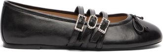 Stuart Weitzman Celeste MJ Ballet - Dames - Ballerinas - Zwart - 37 1/2 EU - Leer - Schoenen