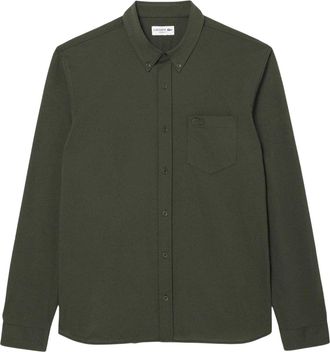 Lacoste Heren Katoenen Jersey Regular Lange Mouwen Shirt (Groen)