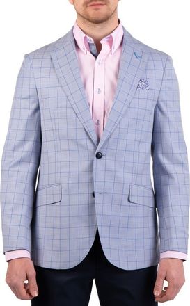 Tailorbyrd Mini Windowpane Sport Coat in Light Blue at Nordstrom Rack, Size 42Short