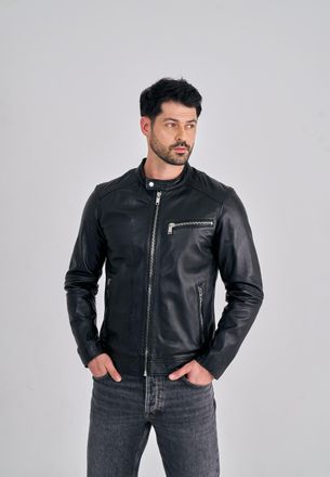 Freaky Nation Lederjacke FREAKY NATION Lucky Jim-FN, Herren, Gr. 4XL, schwarz, Oberstoff: 100% Leder; Futter: 100% Baumwolle, regular fit, Jacken Lederjacke