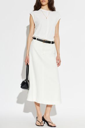 Ami Skirt With Pockets, Womens, White