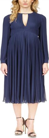 Michael Kors Michael Michael Kors Pleated Midi Dress Blue
