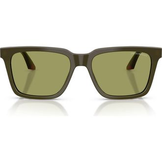 Emporio Armani 55mm Square Sunglasses in Shiny Opal Green/Bordeaux at Nordstrom