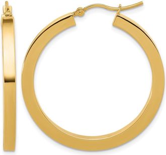 Diamond2Deal 10k Gold 3mm Polished Square Shape Hoop Earrings