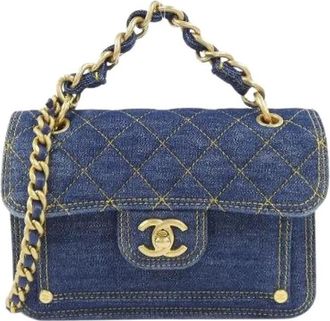 Chanel Pre-owned Denim Shoulder Bag - Dames - Vintage Schoudertas - Blauw - ONE Size - Denim - Vintage