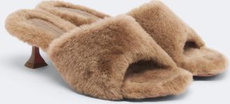 Amina Muaddi Taylor shearling mules