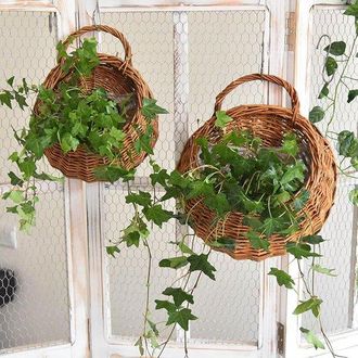 OEM 2 Cestini Sospesi In Vimini E Salice, Cestini Per Fiori In Rattan, Fioriere Da Parete, Fioriere In Legno Da Appendere Per La Decorazione Di Casa E Gia
