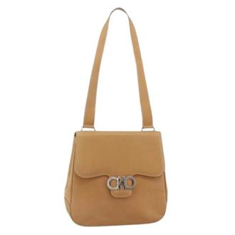 Ferragamo Pre-owned Shoulder Bags, female, Beige, Size: ONE SIZE Pre-owned Shoulder Bag