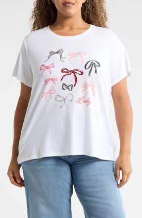 Lucky Brand Not Enough Bows Graphic T-Shirt in Bright White at Nordstrom Rack, Size 1 X