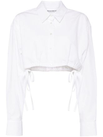 Alexander Wang rhinestone-embellished cropped shirt - White