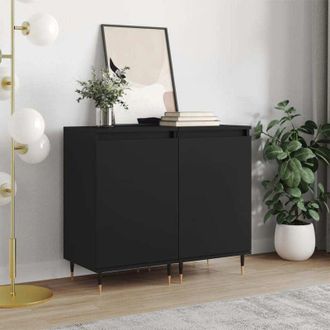 vidaXL Credenze 2 pz Nere 40x35x70 cm in Legno Multistrato - Vidaxl