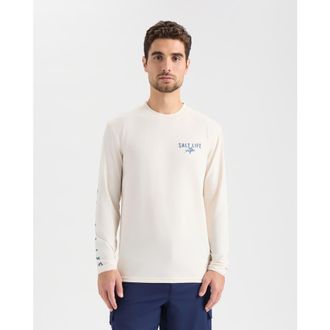 Salt Life Sky Bound SLX Performance Long Sleeve in Chalk Heather at Nordstrom, Size Xx-Large