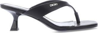 DKNY Womens Mackey Heeled Thong Sandals in Black Rubber - Size UK 4